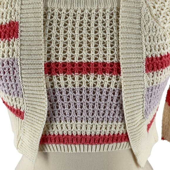 NWT American Eagle Crochet Striped Tube Top Long Sleeve Cardigan Sweater Set M - Picture 5 of 9